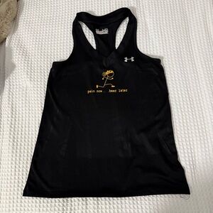 Under Armour Women's Black and Gold Tank Top